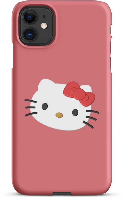 3D Hello Kitty on Orange Background Cover for iPhone 11