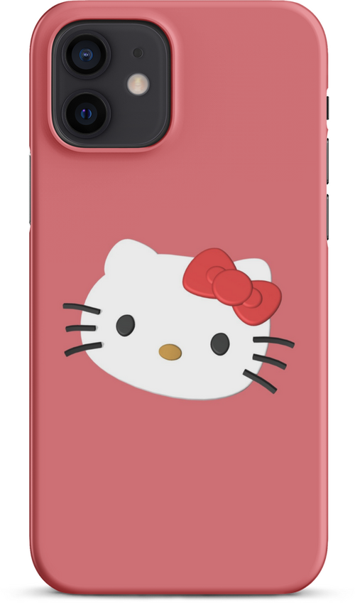 3D Hello Kitty on Orange Background Cover for iPhone 12