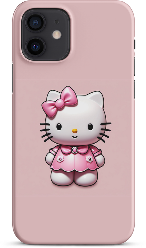 3D Hello Kitty on Soft Pink Background for iPhone 12