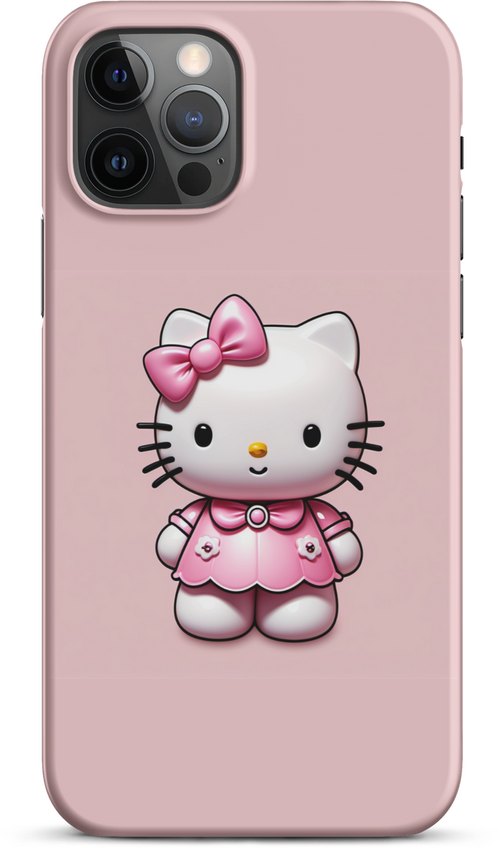 3D Hello Kitty on Soft Pink Background for iPhone 12 pro