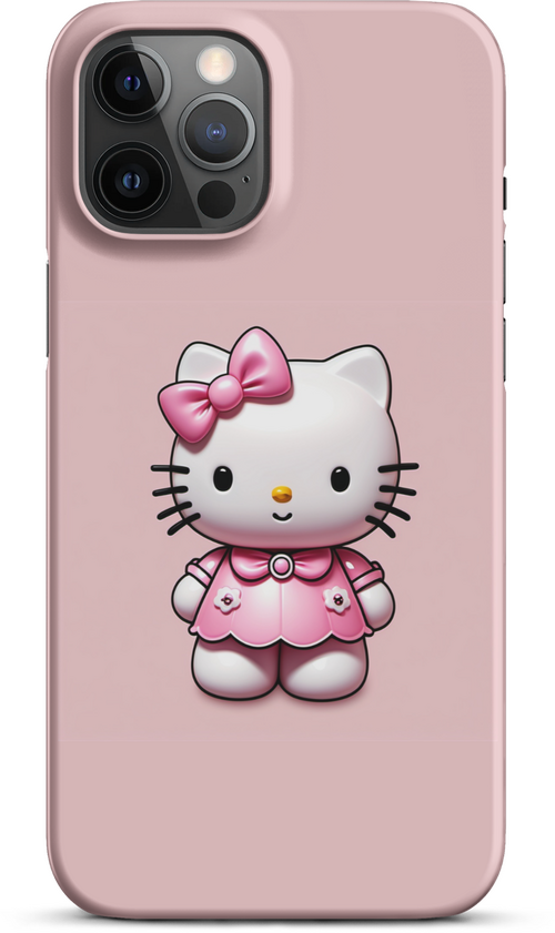 3D Hello Kitty on Soft Pink Background for iPhone 12 pro max