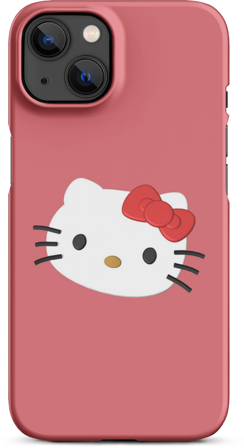 3D Hello Kitty on Orange Background Cover for iPhone 13