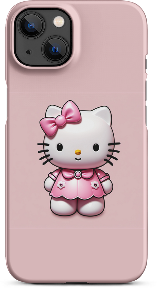 3D Hello Kitty on Soft Pink Background for iPhone 13