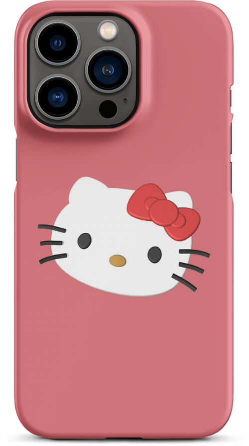 3D Hello Kitty on Orange Background Cover for iPhone 13 pro