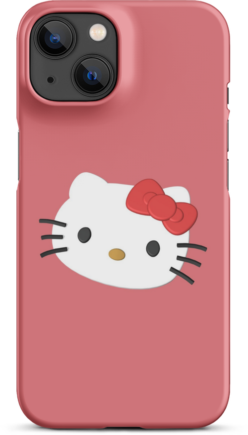 3D Hello Kitty on Orange Background Cover for iPhone 14