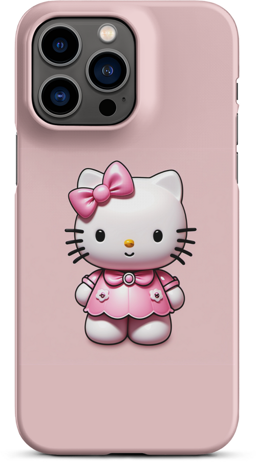 3D Hello Kitty on Soft Pink Background for iPhone 14 pro max