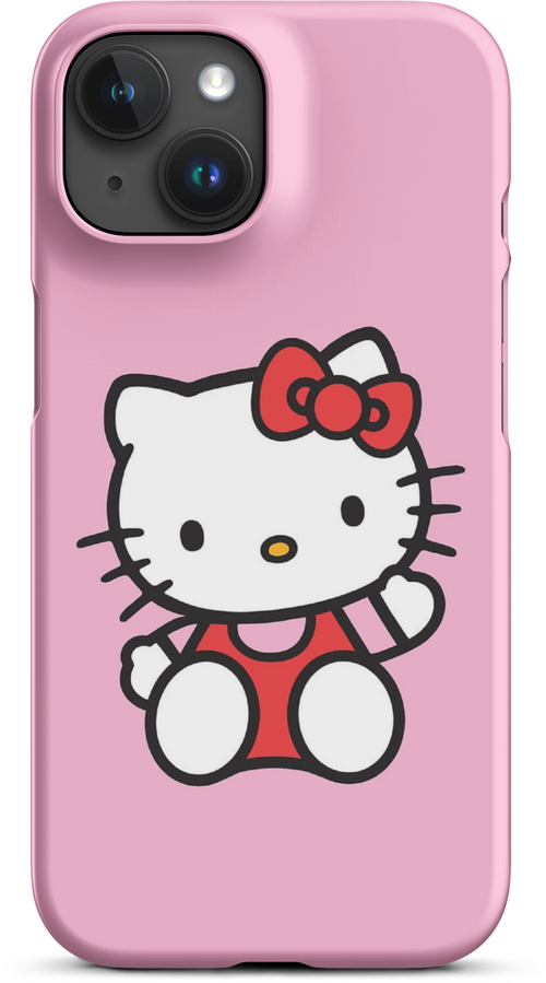 Hello Kitty on Pink Background for iPhone 15