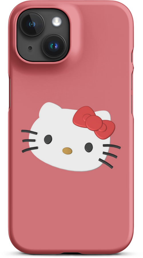 3D Hello Kitty on Orange Background Cover for iPhone 15