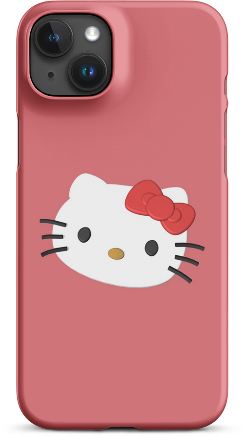 3D Hello Kitty on Orange Background Cover for iPhone 15 plus