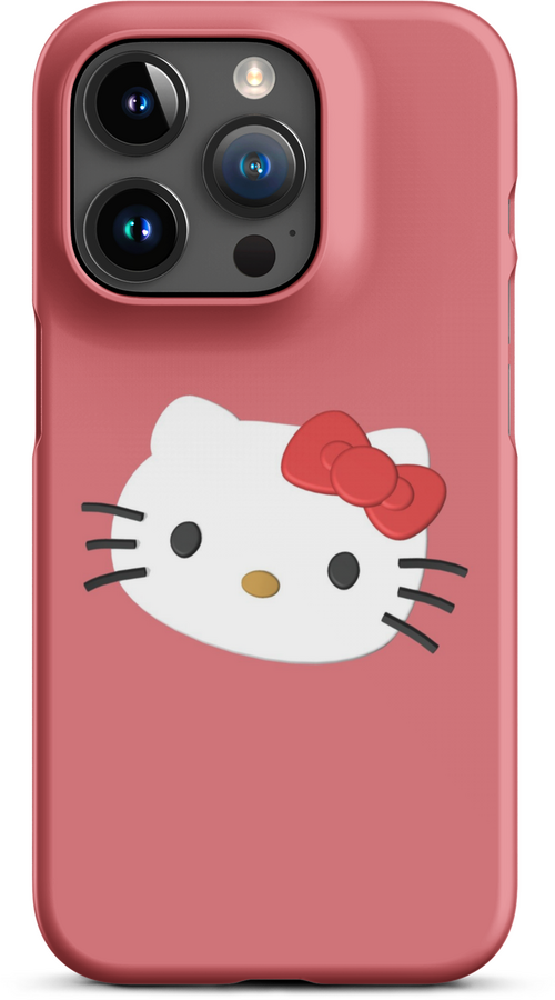 3D Hello Kitty on Orange Background Cover for iPhone 15 pro