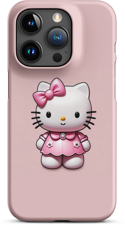 3D Hello Kitty on Soft Pink Background for iPhone 15 pro