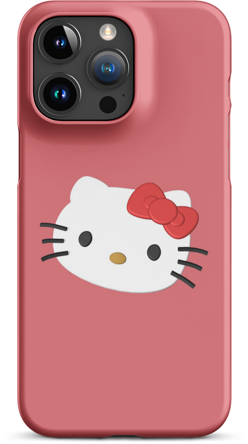 3D Hello Kitty on Orange Background Cover for iPhone 15 pro max