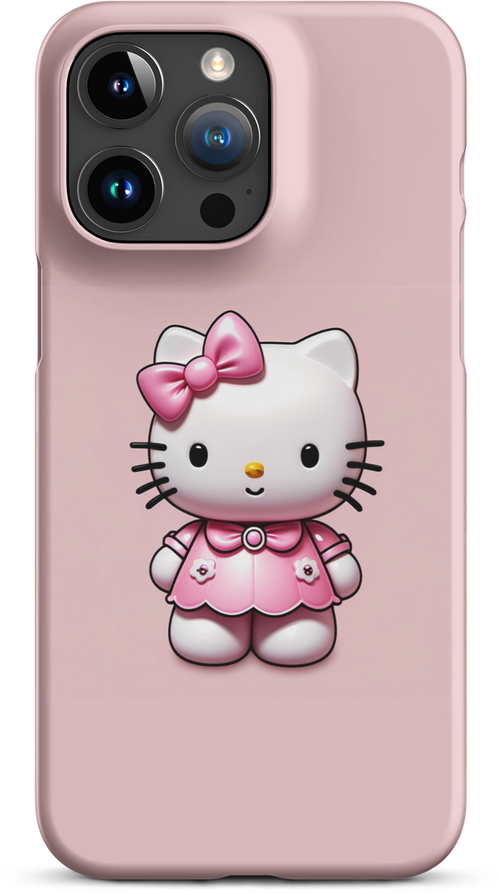 3D Hello Kitty on Soft Pink Background for iPhone 15 pro max