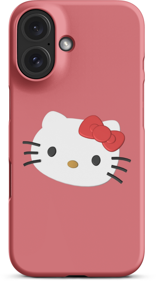 3D Hello Kitty on Orange Background Cover for iPhone 16