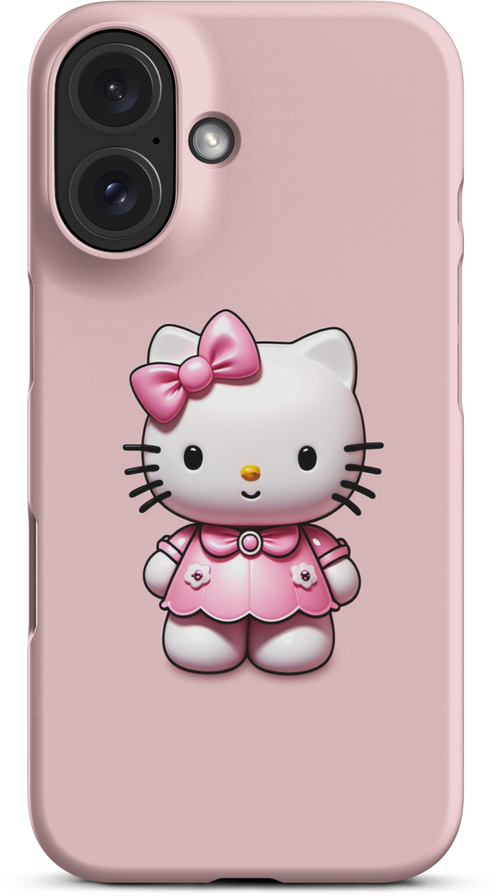 3D Hello Kitty on Soft Pink Background for iPhone 16