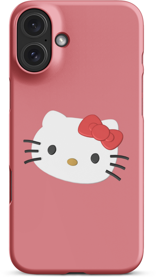 3D Hello Kitty on Orange Background Cover for iPhone 16 plus