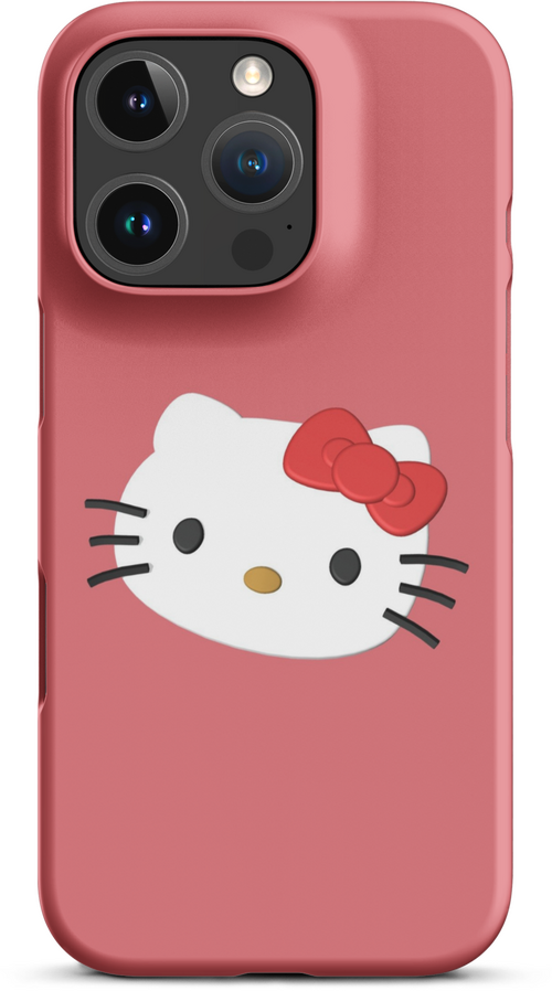 3D Hello Kitty on Orange Background Cover for iPhone 16 pro