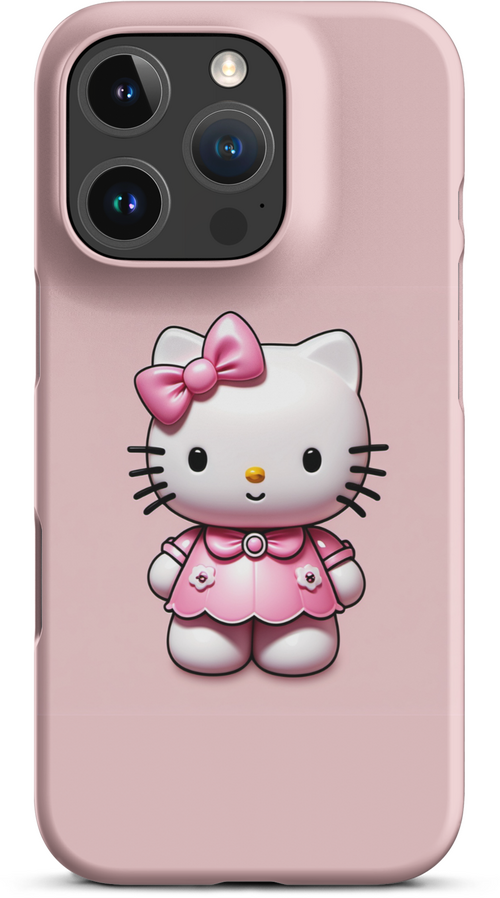 3D Hello Kitty on Soft Pink Background for iPhone 16 pro