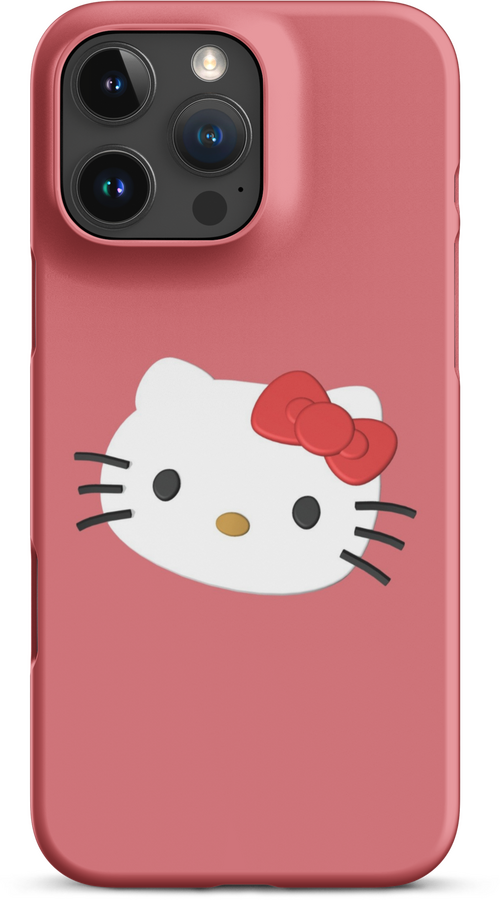 3D Hello Kitty on Orange Background Cover for iPhone 16 pro max