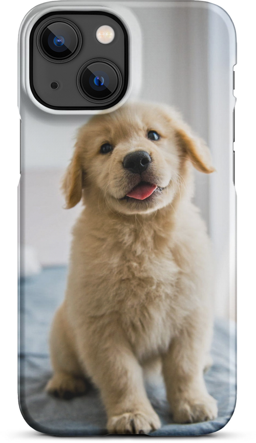 Golden Labrador Puppy on Bed for iPhone 13 mini