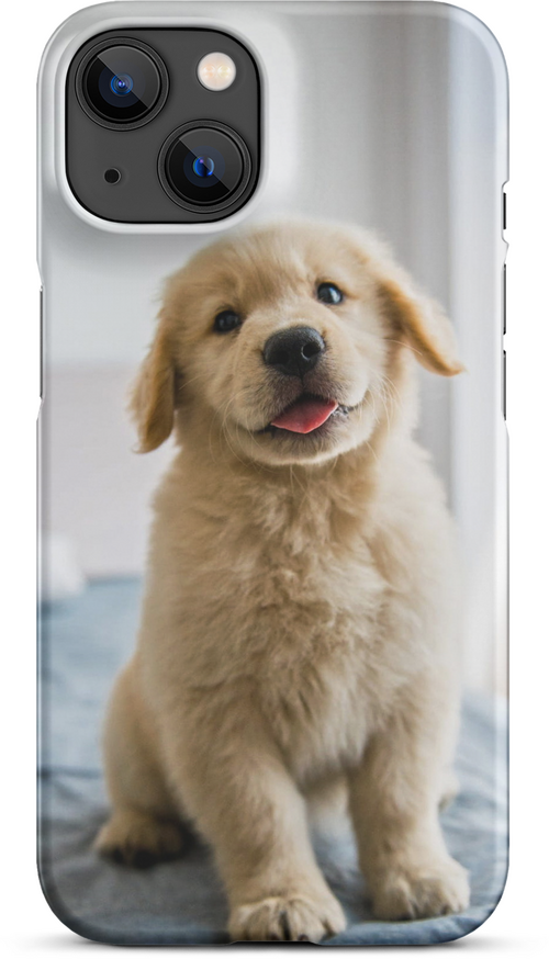 Golden Labrador Puppy on Bed for iPhone 14